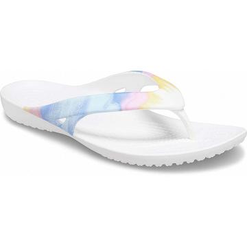 Crocs Kadee II Printed Flip Sandaler Dam Vita Lila | Sverige 0514ZUTG